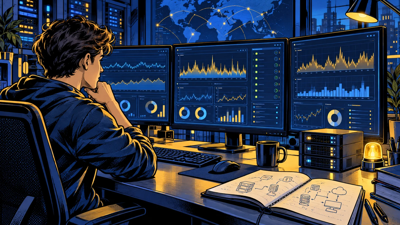 Иллюстрация к статье: Мониторинг серверов и сервисов: Prometheus, Grafana и Zabbix для начинающих