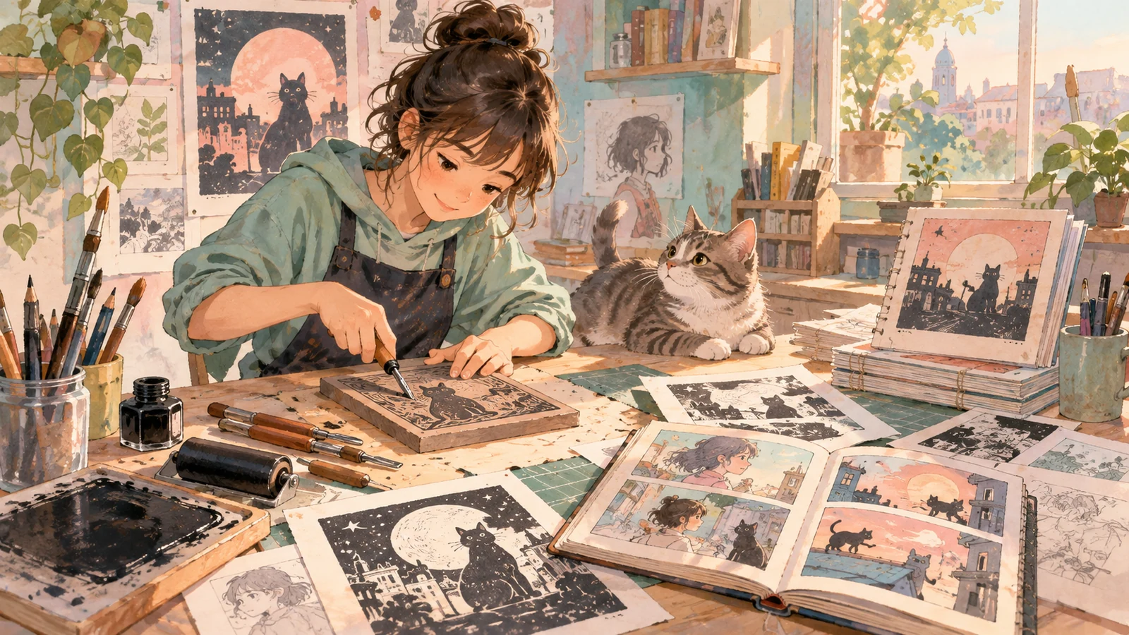 Иллюстрация к статье: Иллюстрация, комикс и манга для подростка: материалы, техники печати, первые серии