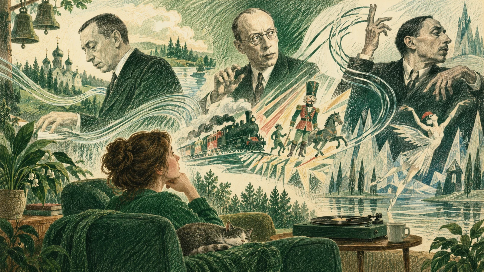 Иллюстрация к статье: Рахманинов, Прокофьев, Стравинский: как слушать русскую музыку XX века