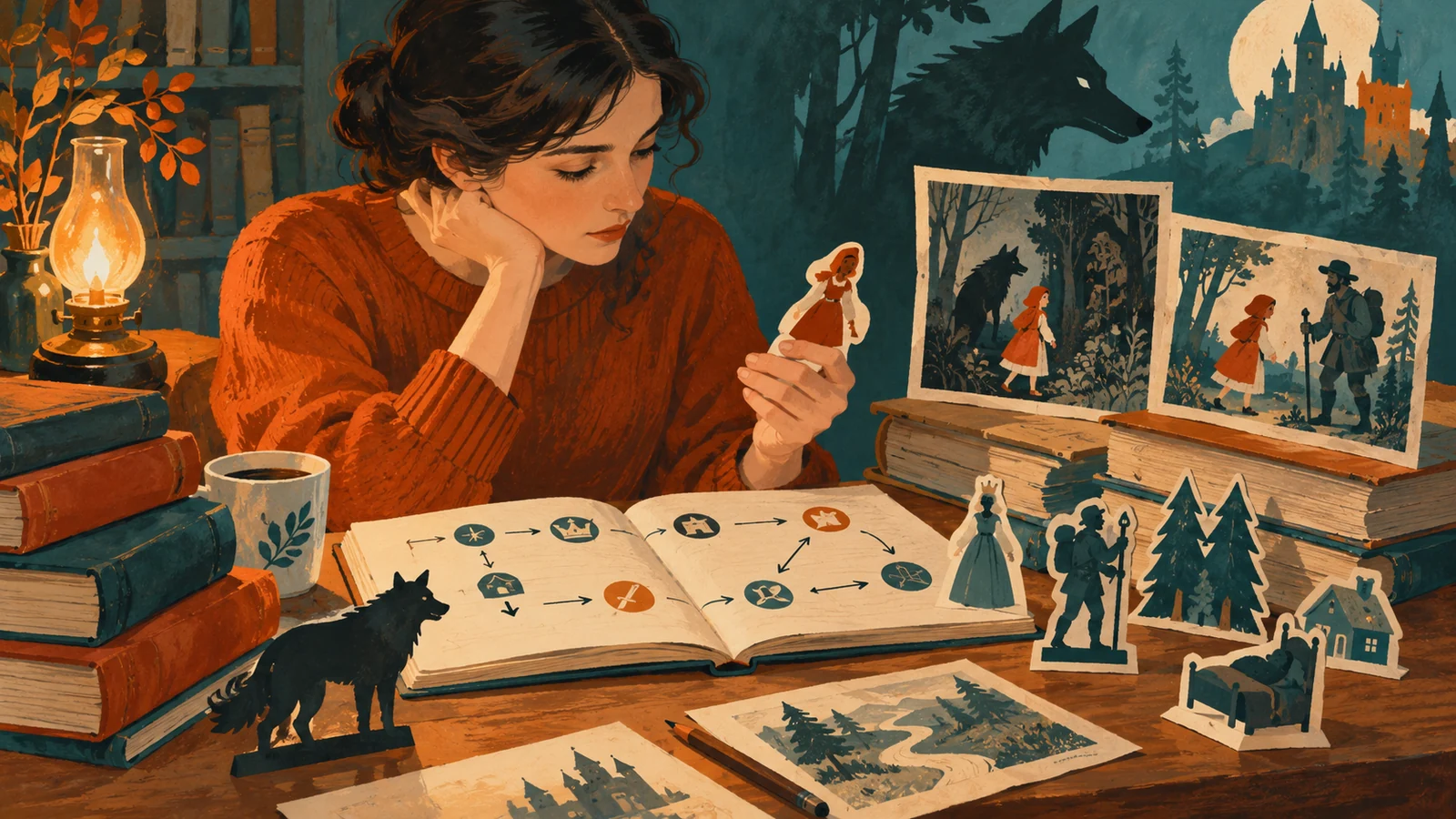 Иллюстрация к статье: Сказки для взрослых: как устроены сюжеты, откуда тёмные мотивы и что в них видят филологи