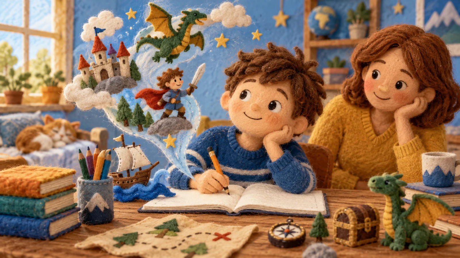 Иллюстрация к статье: Творческое письмо для детей 7–11 лет: как научить сочинять истории и не отбить интерес