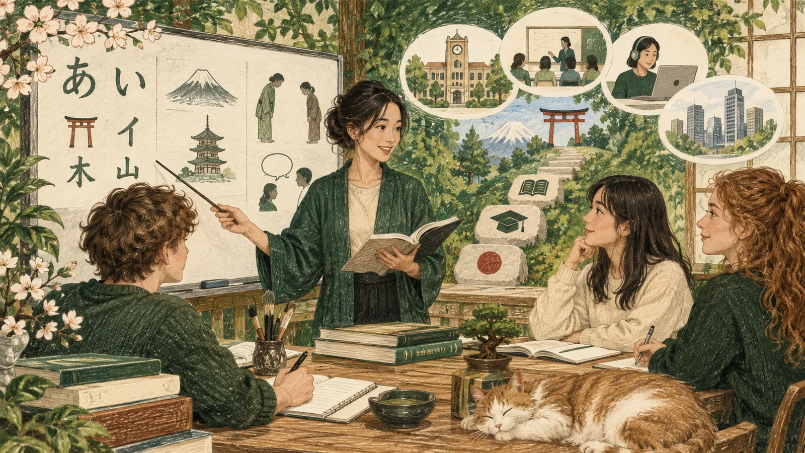 Иллюстрация к статье: Учитель японского языка: где преподавать, JLPT, кана с нуля и переподготовка