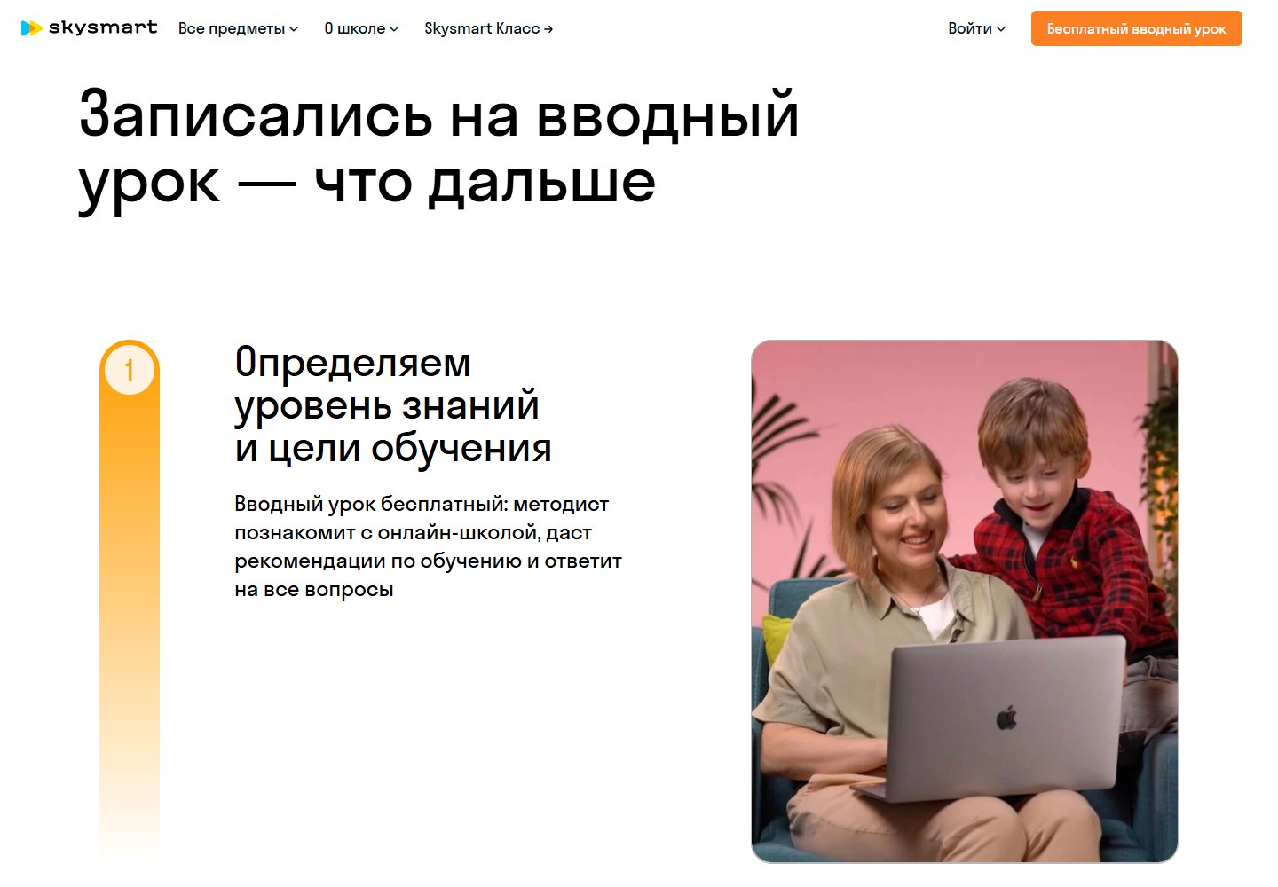 Официальное описание вводного урока и определения целей в Skysmart