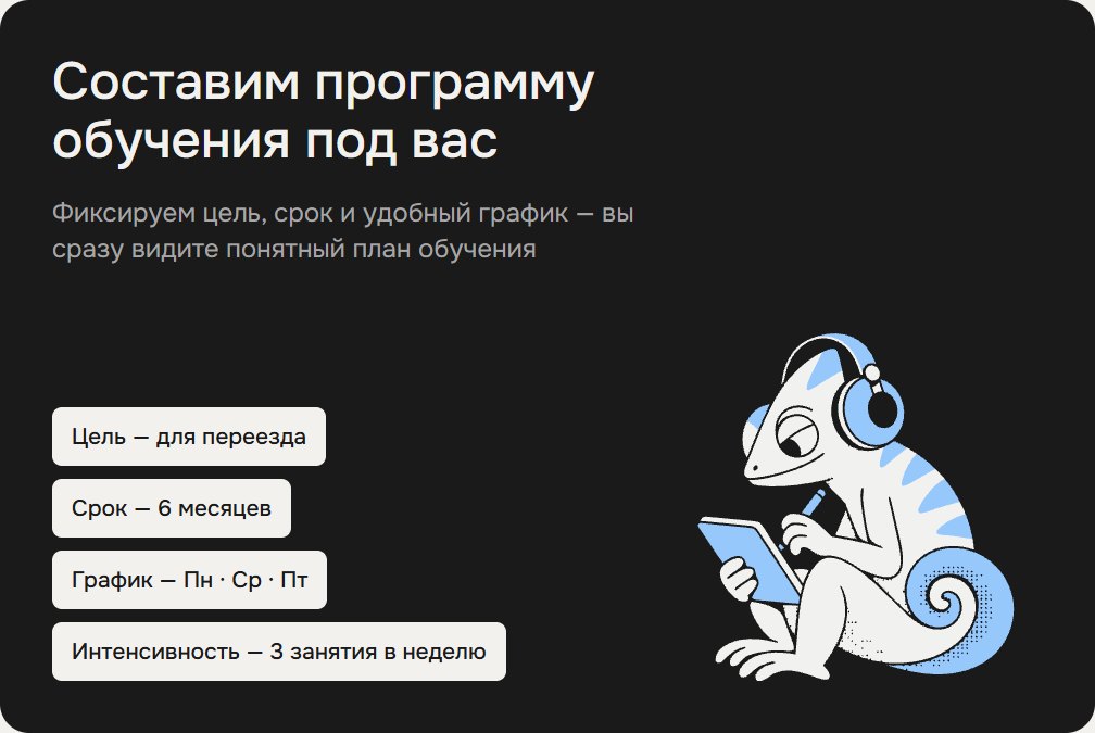 Пример персонального учебного плана на официальной странице SYNG