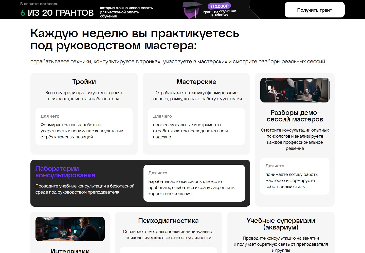 Форматы еженедельной практики психолога-консультанта в Talentsy