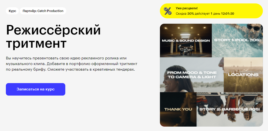 Курс Режиссёрский тритмент от Skillbox