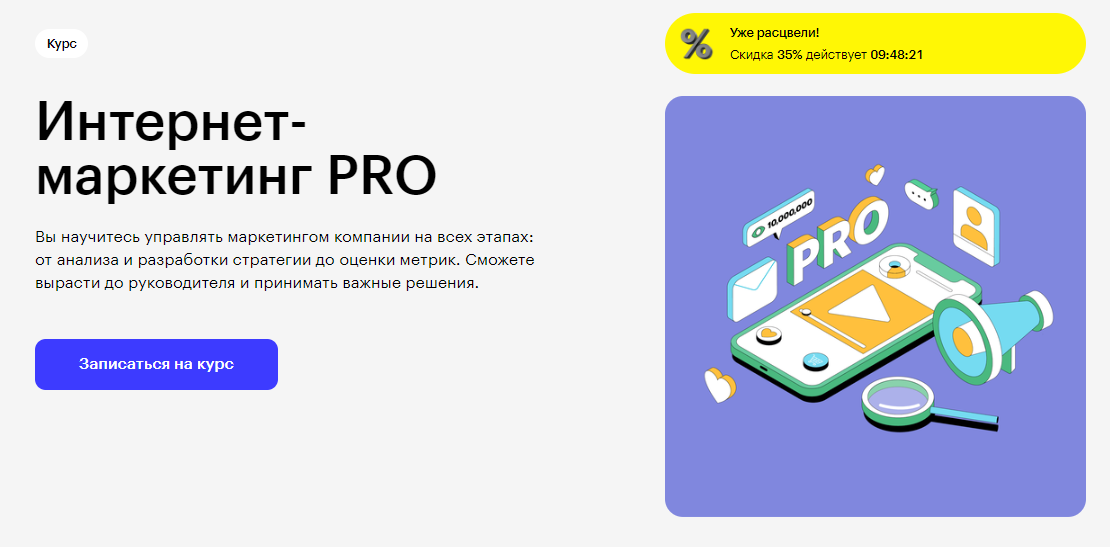 Курс Интернет-маркетинг PRO от Skillbox