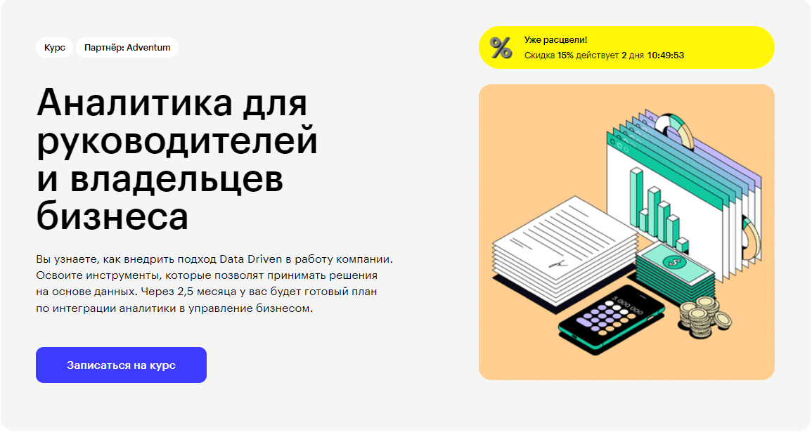 Курс Аналитика для руководителей и владельцев бизнеса от Skillbox